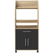 Temahome Boutique Officielle - jeanne microwave sideboard Natural Oak and Black 63 x 138