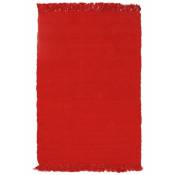 Thedecofactory - simply coton - Tapis 100% coton rouge 50x80 - Rouge