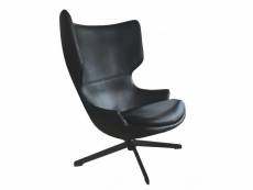 Torini - fauteuil rotatif aspect cuir noir