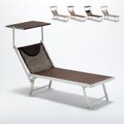 Transat de plage bain de soleil en aluminium Santorini Limited Edition Couleur: Chocolate - Marron Santorini