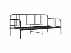 Vidaxl cadre de canapé-lit noir métal 90x200 cm 324749
