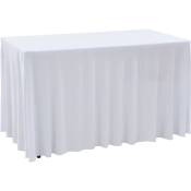 Vidaxl - Nappes élastiques de table avec jupon 2 pcs 183x76x74cm Blanc