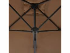 Vidaxl parasol d'extérieur avec poteau en acier 250 x 250 cm taupe 44884
