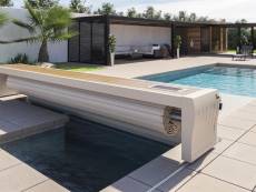 Volet de piscine hors-sol Prestige sur rail solaire