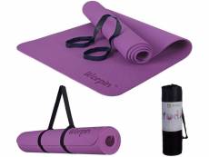Yoga, pilates, fitness, tapis antidérapant avec sac de voyage - violet Wueps