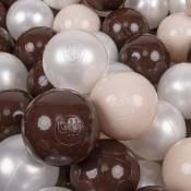 200 Balles/7Cm Balles Colorées Plastique Pour Piscine Enfant Bébé Fabriqué En eu, Beige Pastel/Brun/Perle - beige pastel/brun/perle - Kiddymoon