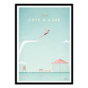 Affiche 50x70 cm et cadre noir - Visit Cote d'Azur - Henry Rivers