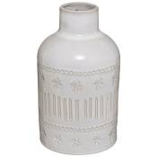 Atmosphera - Vase Carmen céramique blanc ivoire H21cm