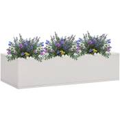 Boîte à fleurs de bureau Gris clair 90x40x23 cm Acier