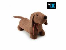 Butée de porte textile retient-porte 1kg chien marron. Inofix E3-66735