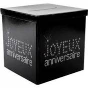 Cagnotte - Joyeux Anniversaire - Noir 30x30x30 cm
