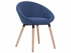 Chaise de qualité de salle à manger bleu tissu - bleu - 55 x 63 x 76 cm