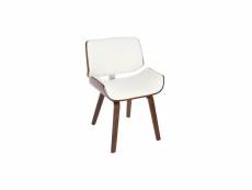 Chaise design blanc et bois foncé rubbens