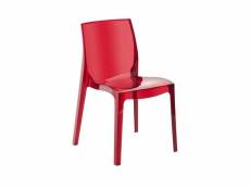 Chaise jewel empilable / rouge transparent 012317
