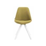 Chaise moderne avec des jambes blanches carrées et un siège de tissu divers couleurs colore : vert