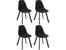 Chaises d'extérieur aluminium et résine jato (lot de 4) noir