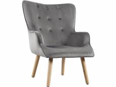 Fauteuil style scandinave velours "odense" - 73 x 81