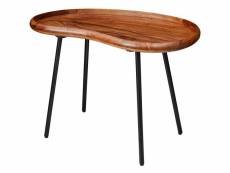 Finebuy table basse bois massif sheesham table de salon | table d'appoint style rétro | meubles en bois naturel table de sofa | table en bois massif m