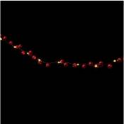 Guirlande lumineuse Intérieur 20 led Blanc chaud et Boule Rouge en Bois l 2.2 mètres - Feeric Christmas - Rouge