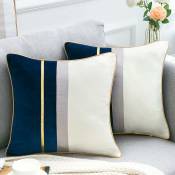 Housses de Coussin Rectangle Moderne Taies d'oreiller Longues et Solides Décoratives pour Canapé Banc Chambre Chaise de Voiture bleu 45x45cm - Groofoo