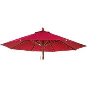 Jamais utilisé] Toile pour parasol de gastronomie en bois HHG 667, rond Ø4m polyester 3kg bordeaux - red