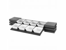 Kit présentoir buffet cubic® avec 8 bols carrés