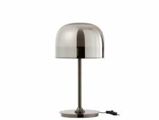 Lampe de table topja verre-metal argent - l 24 x l 24 x h 44,5 cm