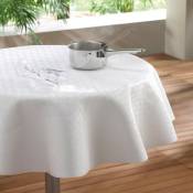 Madeinnature - Sous Nappe Ronde, Ovale ou Rectangle Dimensions au Choix, Protection de Table Blanc de rond 140 cm.