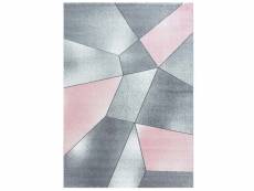 Marbre - tapis effet marbre - rose & gris 160 x 230