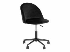 Meyrin - chaise de bureau velours noir et pieds métal