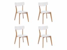 Mossa - lot de 4 chaises modernes - style scandinave - 78x41x44 cm - mdf + bois massif - blanc