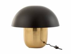 Paris prix - lampe à poser "champignon métal" 40cm noir & or