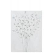 Peinture canevas bois blanc/argent 90x120cm