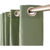Rideau à oeillets 135 x 240 cm audrey 100% coton coloris vert argile