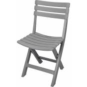Spetebo - Chaise pliante en plastique solide - gris