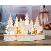 Spetebo - Ville de Noël illuminée avec 10 led blanc chaud - environ 30x15x20 cm