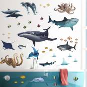Sticker mural amovible animaux de l'océan sous la