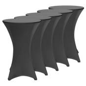 SWANEW Lot de 5 housses pour table haute pliante 105 CM noires Ø60 cm - Noir