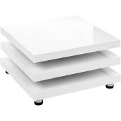Table basse 360° plateaux pivotants, design Cube, différentes tailles et couleurs, 73 x 73 cm blanc brillant - Stilista