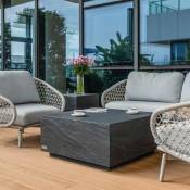 Table basse colorado table en béton pour extérieur/intérieur ardoise noire carrée aspect grès moyen table de jardin résistante aux intempéries