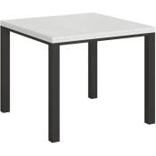 Table ouvrante 90x90/180 cm Everyday Libra Frêne Blanc Structure Anthracite