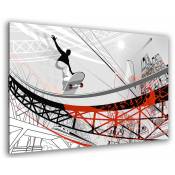 Tableau graphique skate et monde moderne - 80x50 cm