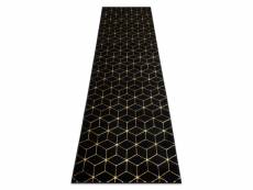 Tapis, le tapis de couloir gloss moderne 409c 86 cube élégant, glamour, art deco noir or 80x300 cm