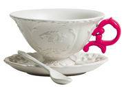 Tasse à thé I-Tea / Set tasse + soucoupe + cuillère - Seletti blanc en céramique