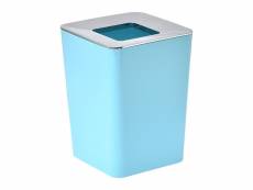 Tendance - poubelle de salle de bain 6l vert d'eau avec couvercle chrome