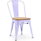 Tolix Style - Chaise de salle à manger - Design industriel - Acier et bois - Nouvelle édition - Stylix Lavande - Bois, Acier - Lavande
