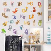 Un lot de Stickers Muraux alphabet lettres animaux