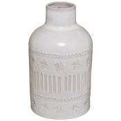 Vase Carmen céramique blanc ivoire H21cm Atmosphera