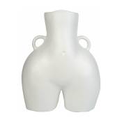 Vase en faïence blanc mat 31 cm Love Handles - Anissa