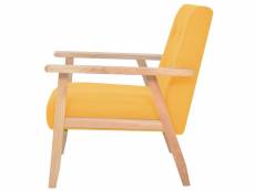 Vidaxl fauteuil jaune tissu 244657